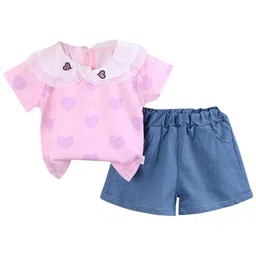 StyleCast Girls Pink Printed Top with Shorts-image-91