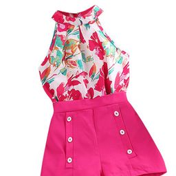 StyleCast Girls Fuchsia & Green Printed Top with Shorts-image-54