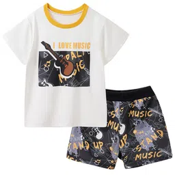 StyleCast Infant Boys White Typography Printed T-shirt with Shorts-image-16