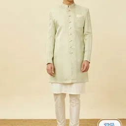 Manyavar Woven Design Broacade Sherwani Set-picture-12