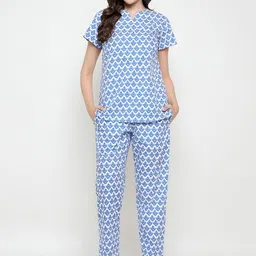 Clovia Women Floral Printed Pure Cotton Night suit-picture-33