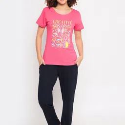 Clovia Graphic Printed Pure Cotton Night suit-picture-53