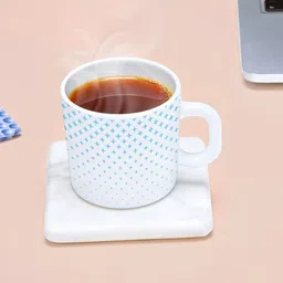 Larah by BOROSIL Nora Sky White & Blue 12 Pieces Printed Opalware Glossy Mugs 180 ml Each image 1