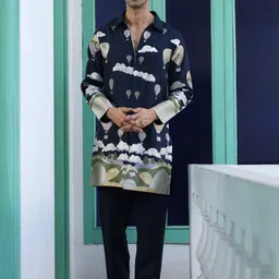 KALPRAAG Embroidered Regular Thread Work Linen Kurta with Trousers-image-41