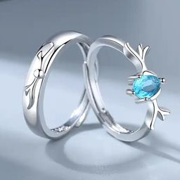 KRYSTALZ Silver-Plated Adjustable Couple Finger Rings-image-48