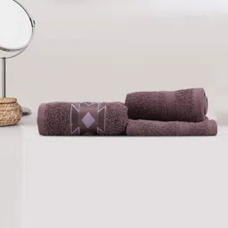 LUSH & BEYOND Purple 3 Pieces Cotton 500 GSM Towel Set-image-79