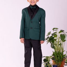 VASTRAMAY Boys Slim Fit Shawl Collar Single-Breasted Four-Piece Party Suit-image-69