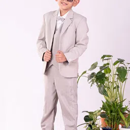 VASTRAMAY Boys Single-Breasted Five-Piece Party Suit-image-37