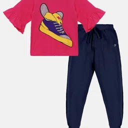 KiddoPanti Girls Pure Cotton T-shirt With Trousers-image-24