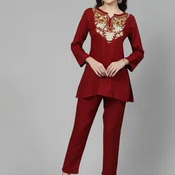 QAZMI Women Aari Embroidered CoOrd Set-picture-45