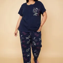 max Plus Size Floral Printed Pure Cotton Night suit-13