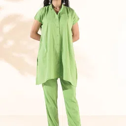 trueBrowns Malang Self Design Pure Cotton Shirt With Trouser Co-Ords-picture-28