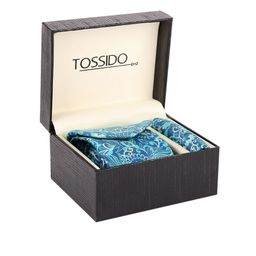 Tossido Men Blue & White Printed Accessory Gift Set-image-48