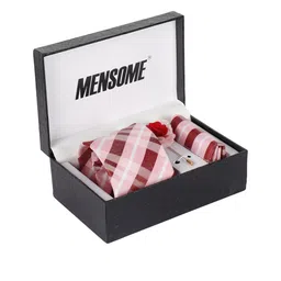 MENSOME Men Pink & White Printed Accessory Gift Set-41