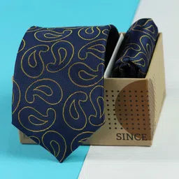 Tossido Men Woven Design Tie And Pocket Square Accessory Gift Set-image-87