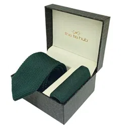 The Tie Hub Men Knitted Necktie & Pocket Square Accessory Gift Set-image-36