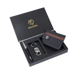 ZEVORA Men Wallet Ball Pen & Keychain Accessory Gift Set-image-11