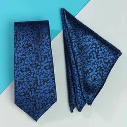 Tossido Men Floral Woven Design Tie And Pocket Square Accessory Gift Set-4
