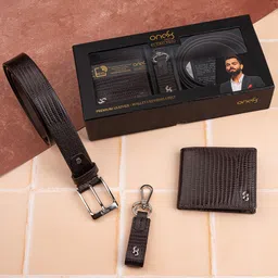 One8 Men Textured Leather Accessory Gift Set-image-76