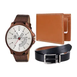 MARKQUES Men Brown Leather Accessory Gift Set-image-41