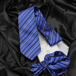 Kovove Unisex Blue Striped Accessory Gift Set-image-92