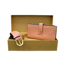 Belwaba Women Textured Wallet and Belt Accessory Gift Set-40