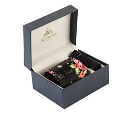 Alvaro Castagnino Men Black & Pink Floral Printed Accessory Gift Set-image-131