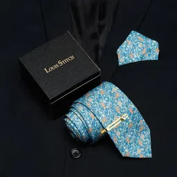 LOUIS STITCH Men Ethnic Motifs Printed Silk Necktie Accessory Gift Set-picture-35