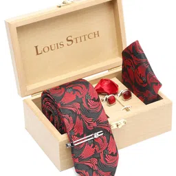 LOUIS STITCH Woven Designed Silk Necktie Accessory Gift Set-picture-29