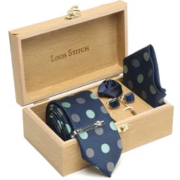 LOUIS STITCH Men Printed Silk Necktie Accessory Gift Set-picture-26