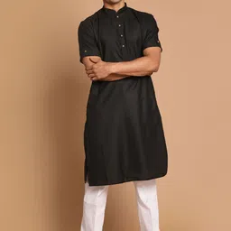 VASTRAMAY Men Solid Regular Kurta with Pyjamas-18