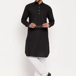 VASTRAMAY Shirt Collar Pathani Kurta With Pyjamas-picture-6