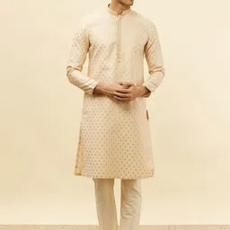 Manyavar Ethnic Motifs Woven Design Regular Kurta with Pyjamas-picture-9