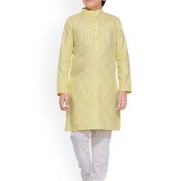 BAESD Boys Check Woven Designed Regular Kurta with Pyjamas-34
