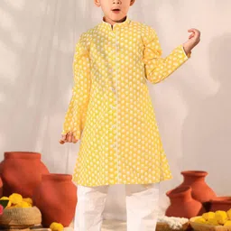 VASTRAMAY Boys Ethnic Motifs Printed Regular Kurta with Pyjamas-12