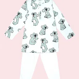 BE AWARA Kids Abstractc Printed Regular Pure Cotton Kurta & Pyjamas-25