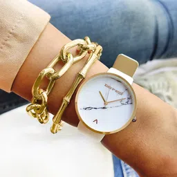 JOKER & WITCH Women White & Gold-Toned Watch Bracelet Stack Gift Set-image-43
