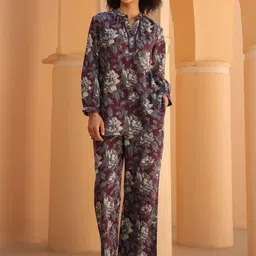 JISORA Printed Pure Cotton Top & Trousers Co-Ords-picture-15