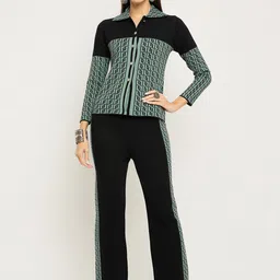 Zigo Self-Design Shirt Collar Shirt With Trouser Co-Ords-picture-21