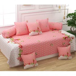 Bajo's Set of 8 Pink Printed Diwan Set-13