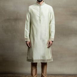 Tasva Men Sea Green Printed Kurta with Churidar-picture-29