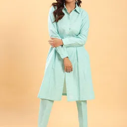 BohoJazz Shirt Collar Long Sleeves Linen Tunic With Trouser-picture-44