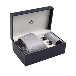Arrow Men Checked Tie Pocket Square & Cufflinks-image-98