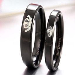 UNIVERSITY TRENDZ Set of 2 King Queen Couple Ring-image-25