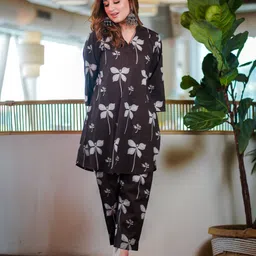 DIMPLE DESIGN STUDIO Printed V-Neck Pure Cotton Top & Trouser-picture-30