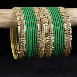 NMII Set Of 28 Glitter Detailed Stone-Stuuded Bangles Set image 1