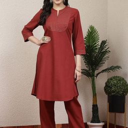 Nayam By Lakshita Linen Kurta with Palazzo Co-ord Set-image-17