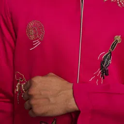 Agrajain Men Regular Zardozi Kurta with Pyjamas image 2