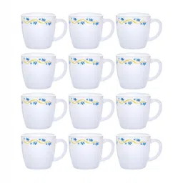 Cello White & Blue Floral Printed Opalware Glossy Mugs Set of Cups and Mugs image 2