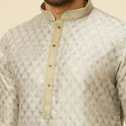 Manyavar Geometric Woven Design Kurta with Pyjamas image 2